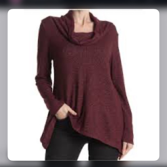 Forgotten Grace Sweaters - Forgotten Grace burgundy Cowl Neck Sweater